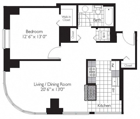 Shoreham | 1 Bed | 1 Bath | One Bedroom 12 at Shoreham and Tides, Illinois, 60601
